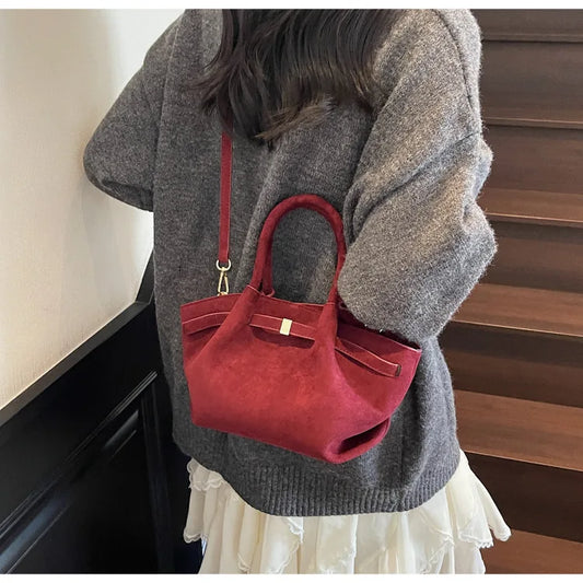 SHIREEN Luxe Suede Tote Bag