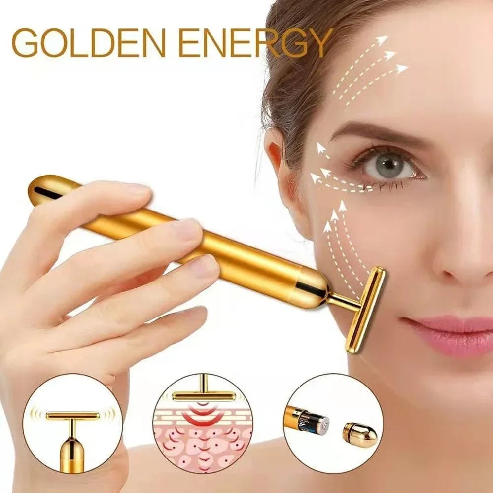 SHIREEN 24K Gold Beauty Bar Facial Massager