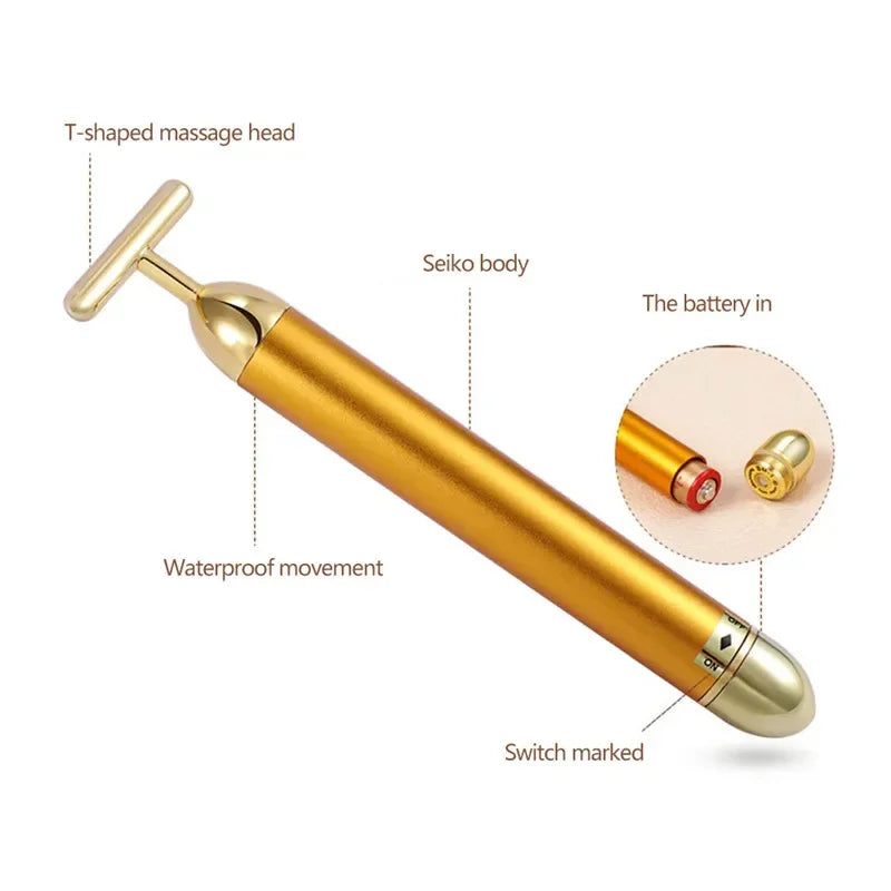 SHIREEN 24K Gold Beauty Bar Facial Massager