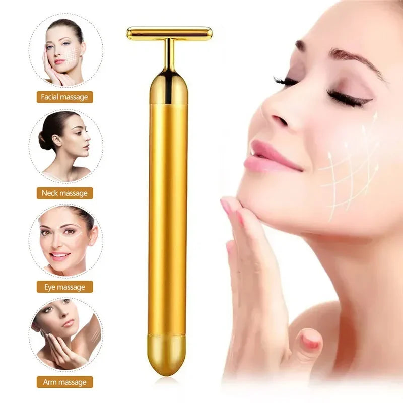SHIREEN 24K Gold Beauty Bar Facial Massager