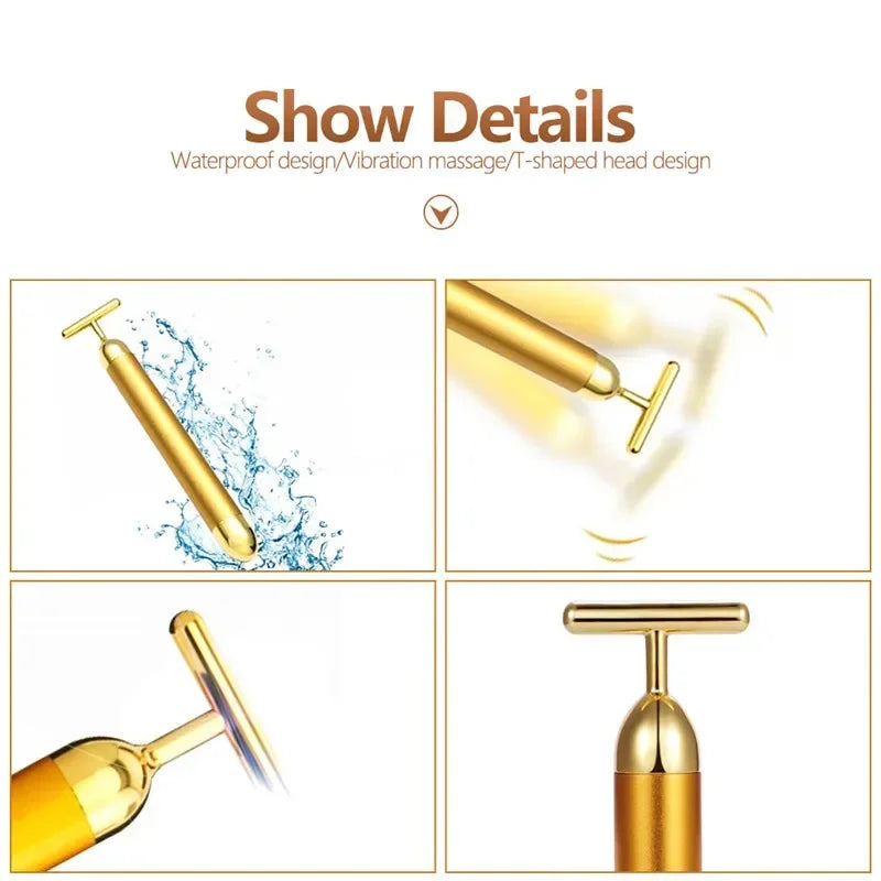 SHIREEN 24K Gold Beauty Bar Facial Massager